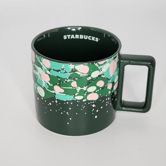 Starbucks Holiday Green Spot Marble Forest Venetian Mug - Picture 1 of 4